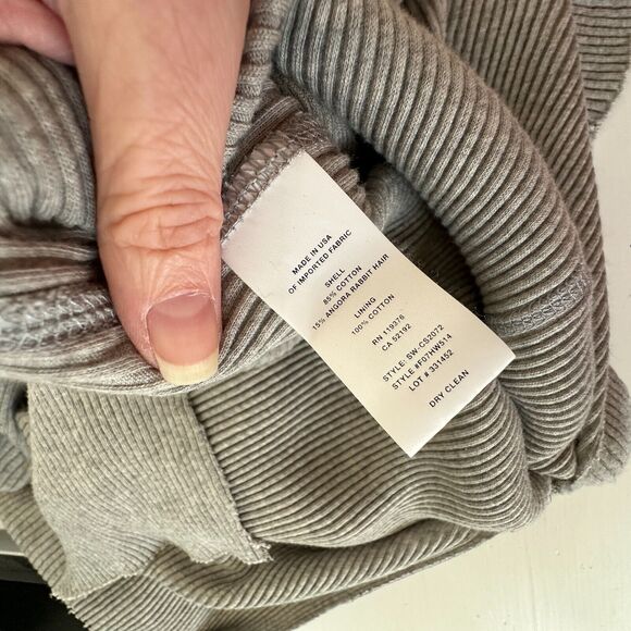Helmut Lang Gray Turtleneck Long Sleeve Ribbed Knit Mini Dress Longline Top Med - Picture 7 of 13